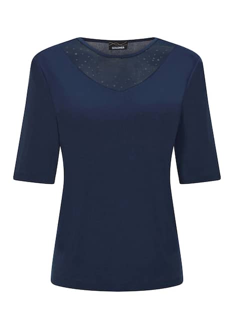 GOLDNER Shirt Jersey shirt met een meshinzet