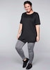 Longshirt Kurzarm Uni Rundhalskragen