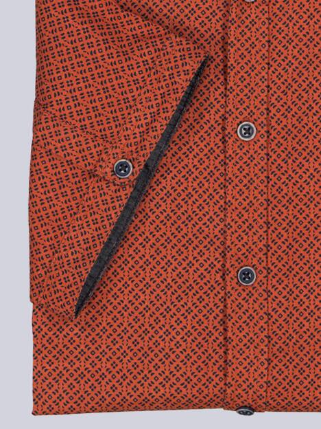 engbers Herren Kurzarm-Hemd gemustert , Rostorange