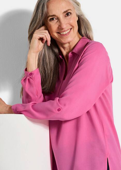 Zeitlose Viskosebluse mit Hemdkragen