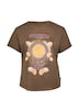 Gewaschenes Oversize-Shirt mit Frontprint