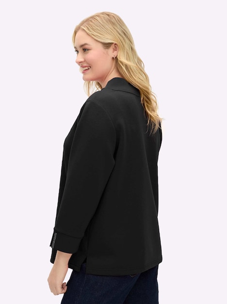 Sweatshirt 3/4-Arm Uni Stehkragen