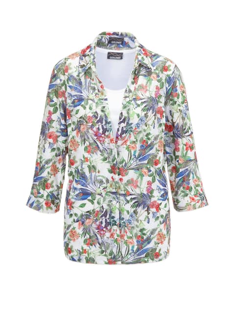 Attraktives Set aus Spitzenbluse und Jerseytop