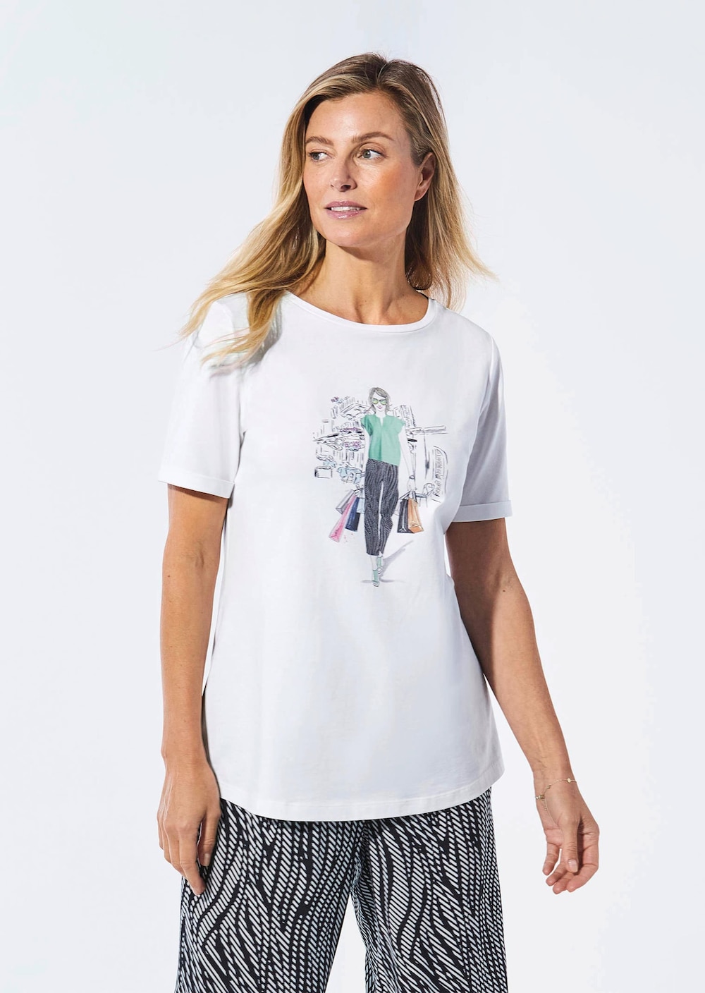 Jerseyshirt mit Halbarm, Druck