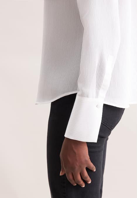 Damen Stehkragenbluse - Gestreift