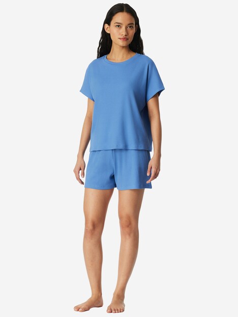 Schiesser Damen Pyjama Casual Feel aqua