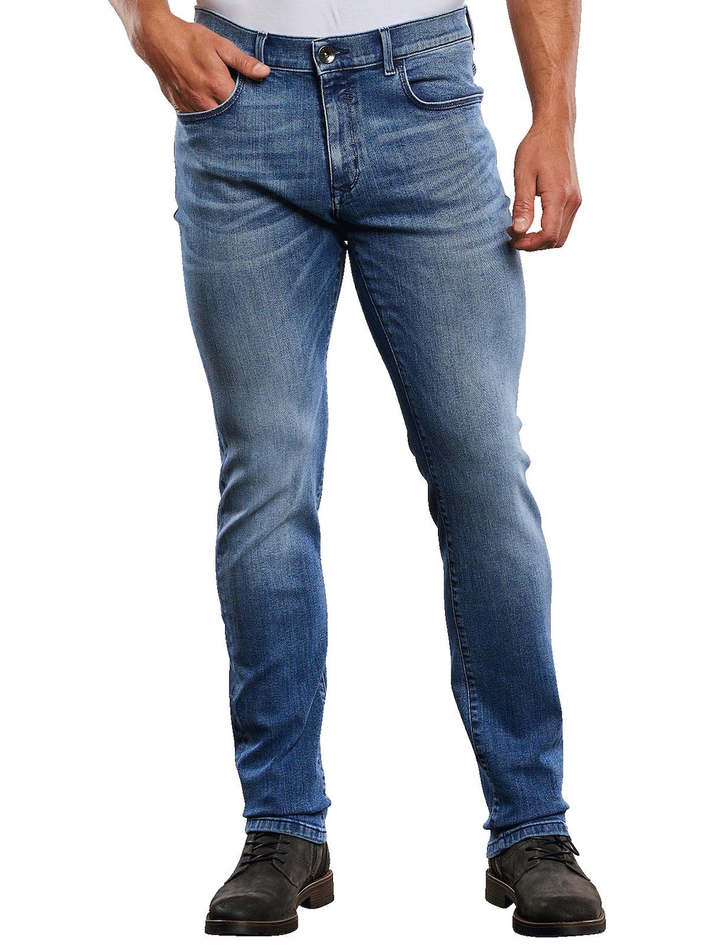 engbers Herren Super-Stretch-Jeans slim fit , Taubenblau