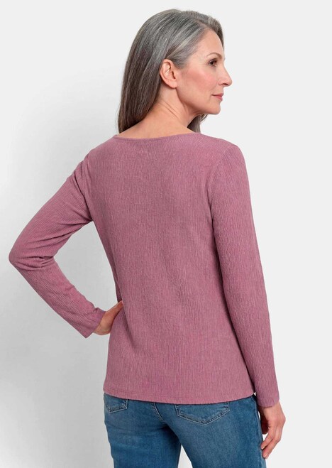 Langarm Melange Jersey-Oberteil
