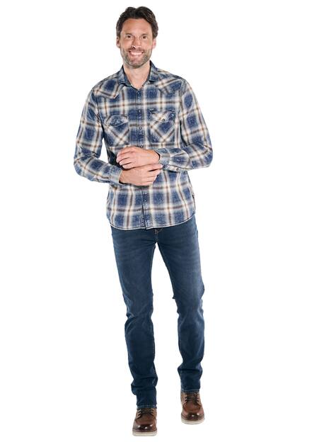 engbers Herren Langarm-Hemd kariert , Braun