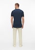 Baumwoll-T-Shirt mit Logo-Print und V-Neck