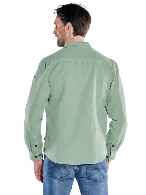 Herren Overshirt in Halbleinen-Qualität , Gruen