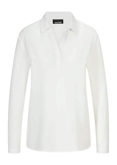 Zeitlose Viskosebluse mit Hemdkragen