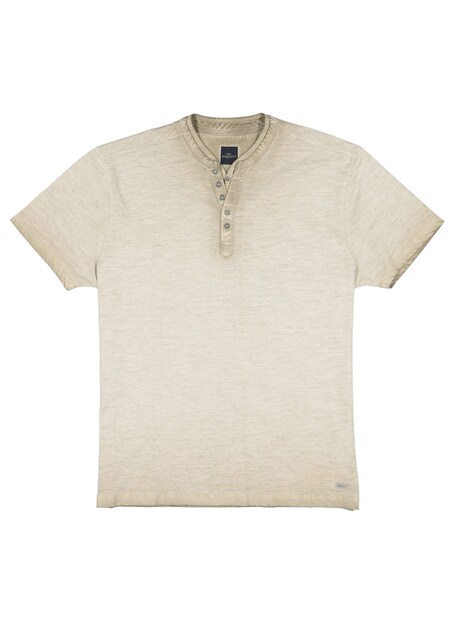 Herren Henley T-Shirt , Beige