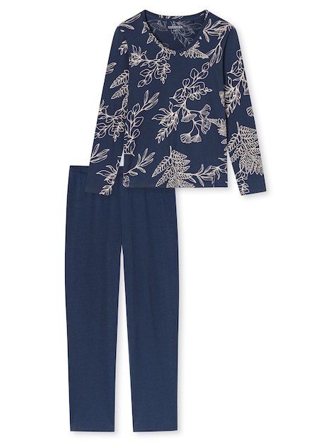 Schiesser Damen Schlafanzug Comfort Essentials admiral