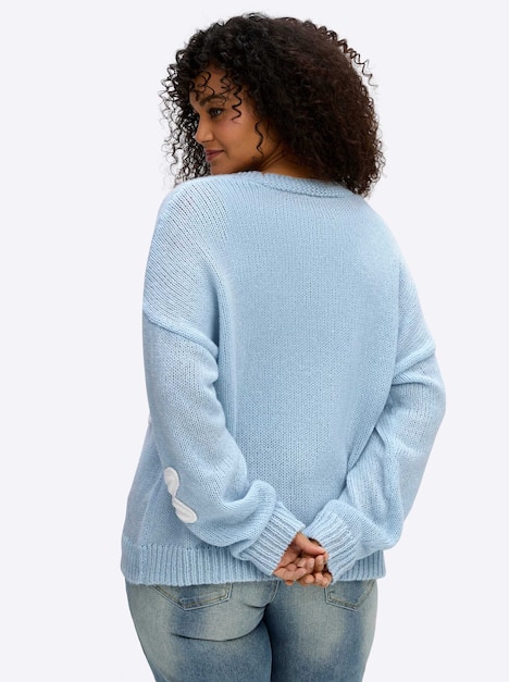 Strickjacke Langarm Feinstrick, Grobstrick Ohne Kragen