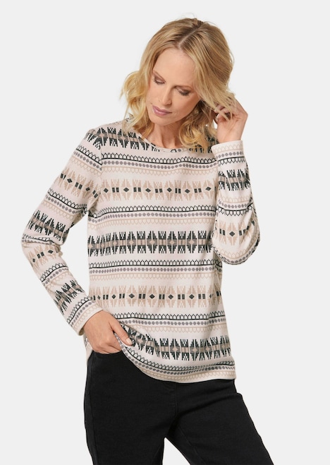 Kurzgröße - Kombistarkes Shirt aus flauschiger Ware