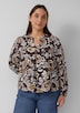 Strukturierte Viskosemix-Bluse mit All-over-Print