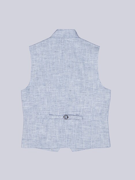Herren Sakko Weste aus Leinenmix mit Reißverschluss , Hellblau