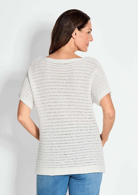 Kurzarm-Pullover mit Rippen