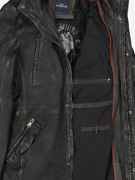 engbers Herren Lederjacke regular , Schwarz