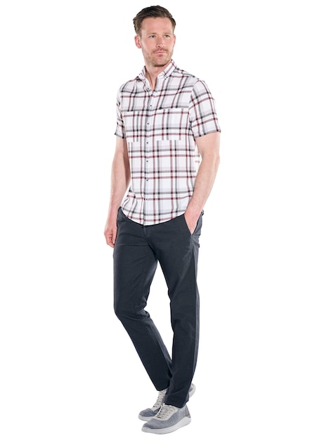 Herren Karohemd aus Leno-Ware , Bordeaux