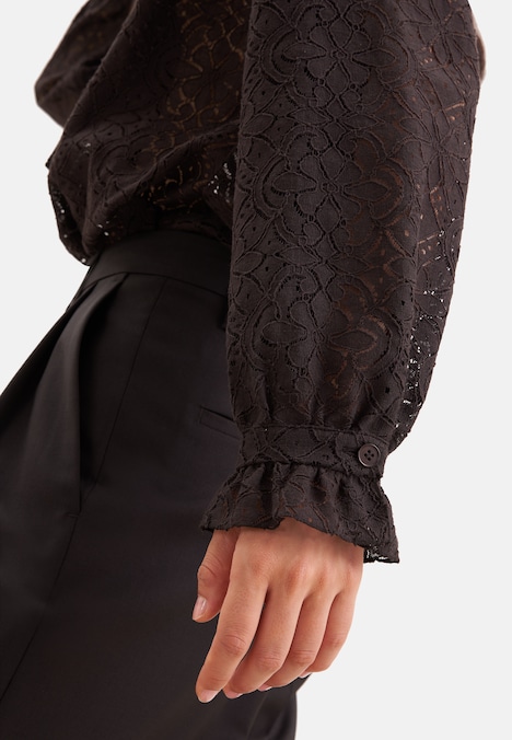 Damen Ausgestellte Bluse - Uni