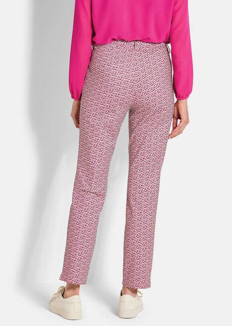 Slim Fit Printhose mit hohem Bund