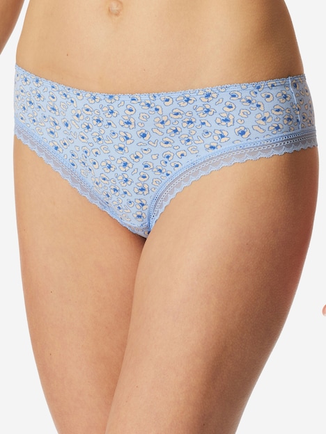 Schiesser Damen String Modern 3-Pack hellblau,blau,schwarz