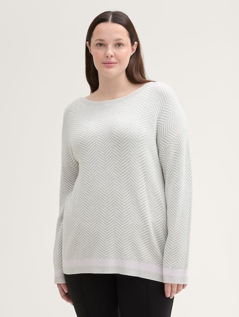 Pullover mit Fischgrätenmuster