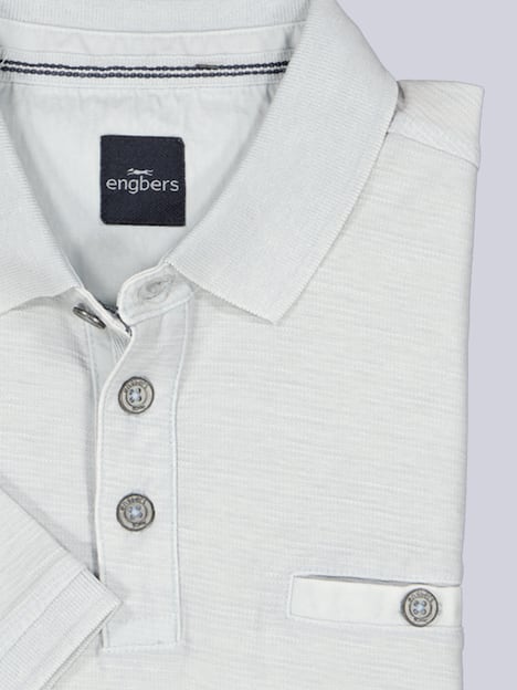 engbers Herren Polo-Shirt strukturiert , Hellgrau