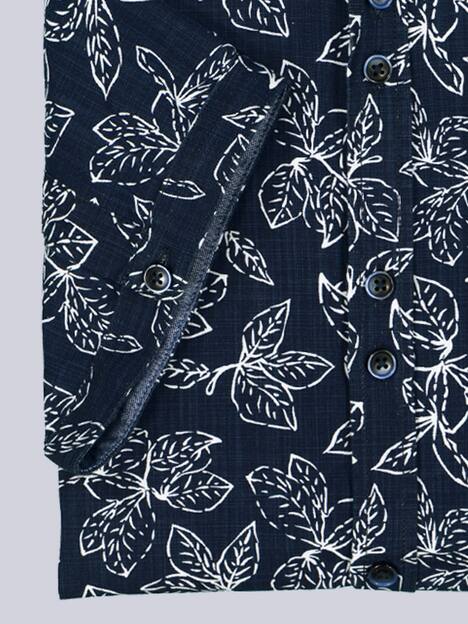 engbers Herren Kurzarm-Hemd gemustert , Saphirblau