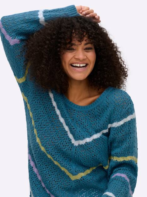 Pullover Langarm Ajour, Zopfmuster Sonstiges Muster Ohne Kragen