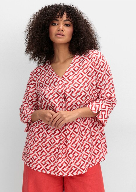 Tunika 3/4-Arm Sonstiges Muster Ohne Kragen