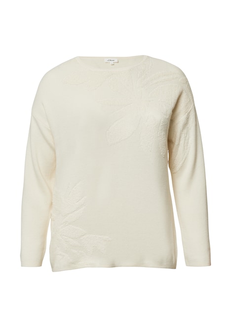 Pullover mit floralem Strickmuster