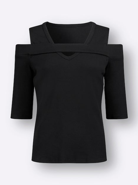 Shirt Kurzarm Uni Ohne Kragen