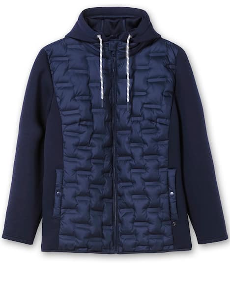 Steppjacke Langarm Uni Mit Kapuze