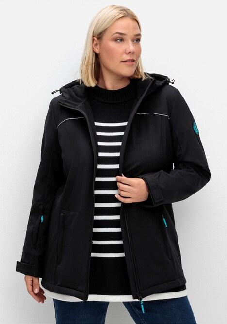 Funktionsjacke Langarm Uni Mit Kapuze