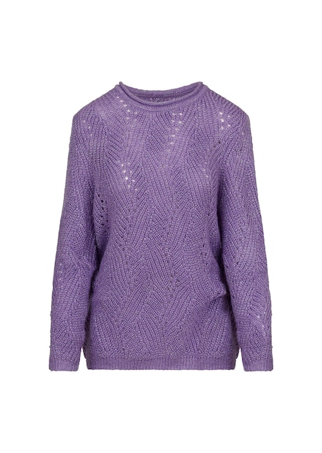 Ajourpullover mit Rundhalsausschnitt