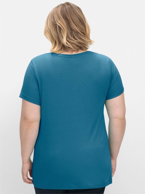 T-Shirt Kurzarm Uni Ohne Kragen