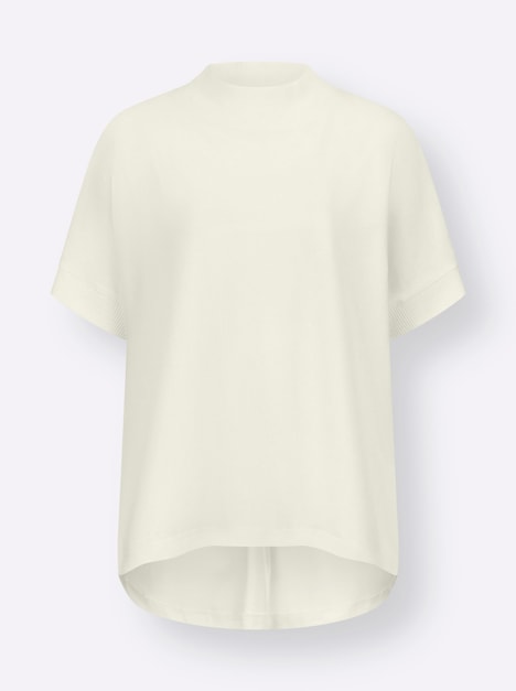 Stehkragen-Shirt Kurzarm Uni Stehkragen