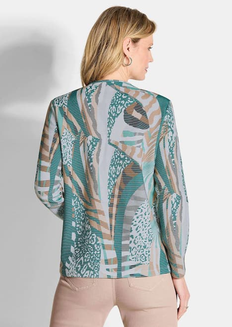 Langarm Printshirt mit V-Ausschnitt