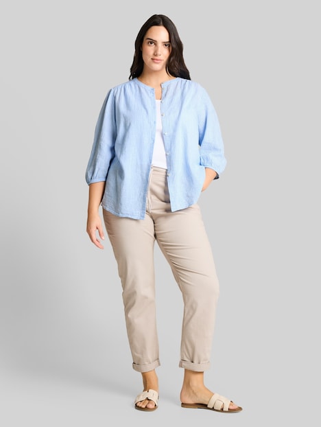 Bluse mit Leinenanteil