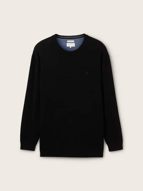 Strickpullover mit Logo Stickerei