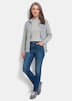 Melange-Cardigan mit Reißverschluss