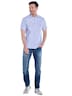 Herren Kurzarm-Hemd kariert , Royalblau