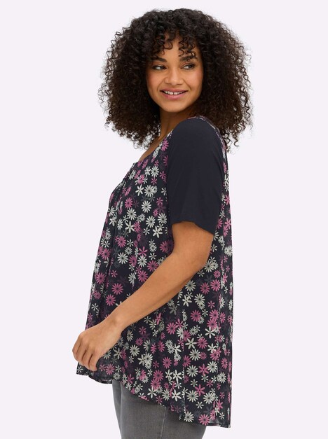 Tunika Kurzarm Ohne Kragen