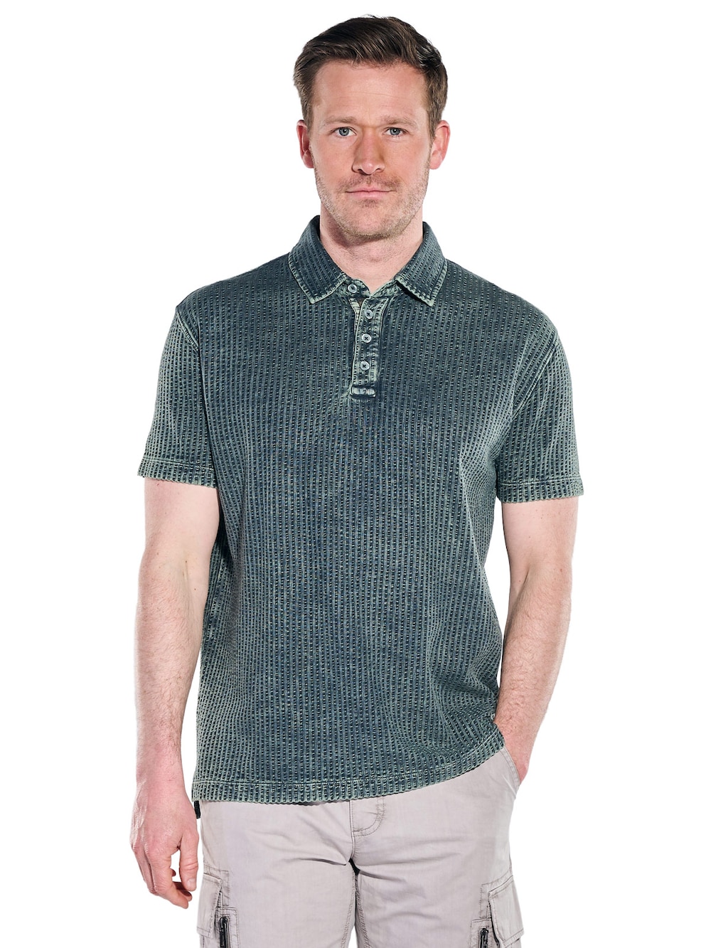 Herren Poloshirt aus Baumwolle , Saphirblau