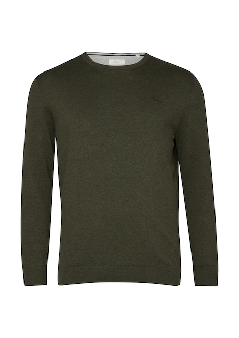 Baumwollpullover mit Logo-Stickerei
