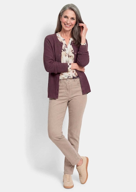 Cardigan aus Baumwolle, Rundhals