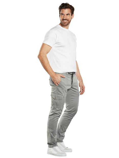 Herren Cargo-Hose mit Tunnelzug , Grau